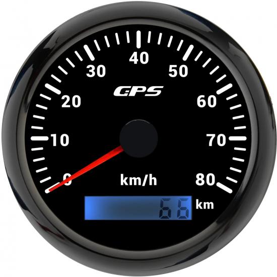 Rhaxel 85mm GPS Speedometer Odometer 0-80KM/H with GPS Antenna 7 Colors Backlight Speed Indicator for Motorboat Trucks