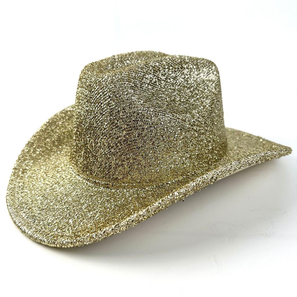 New Party Sequined Jazz Hat Western Cowboy Hat European And American Stage Performance Hat Colorful Top Hat