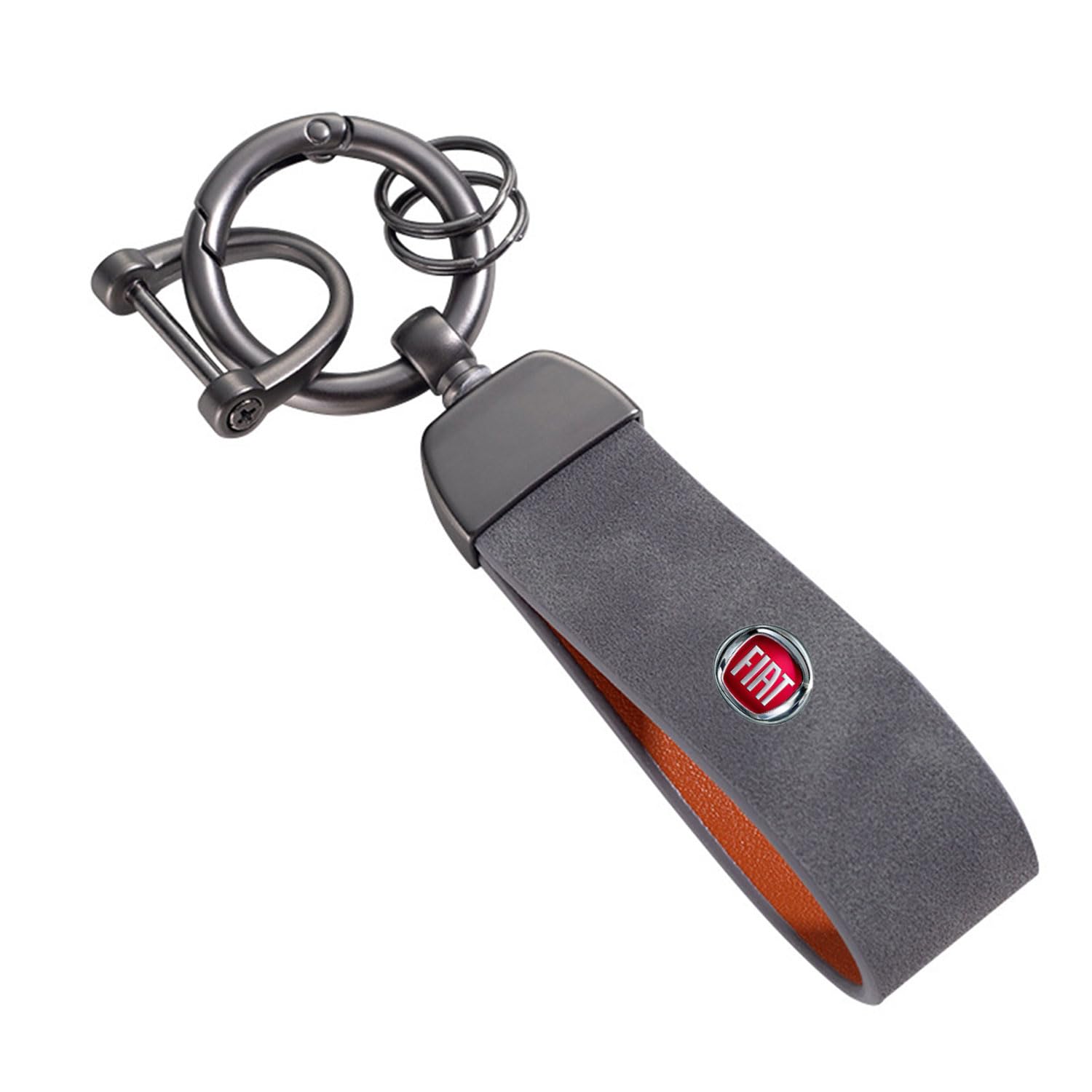 

Toyozuho Car Key Chain, Short Hair Nap Leather, Anti-Lost, Key Ring, Alloy, Good Texture, серый