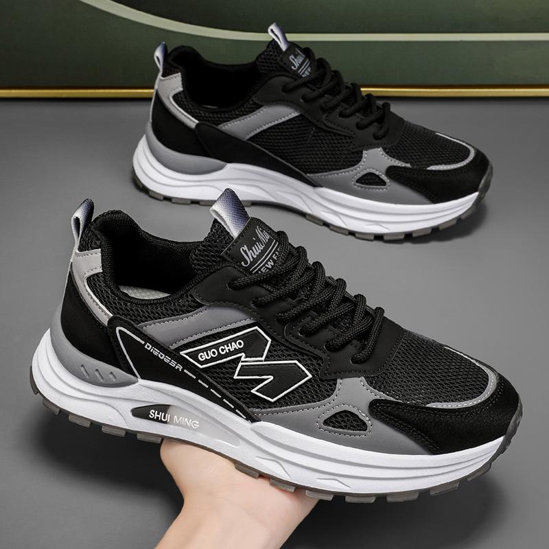 New Fashion Men 's Four Seasons Comfortable Thick Sole Shoes Students BoysTrending Soft Sole Breathable Casual Running Sneakers