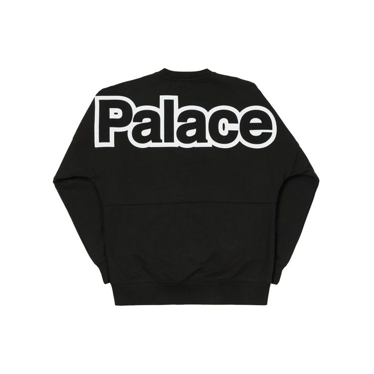 Palace FW21 Word Logo Print Crew Neck Sweatshirt Unisex Tops Black P20CS016