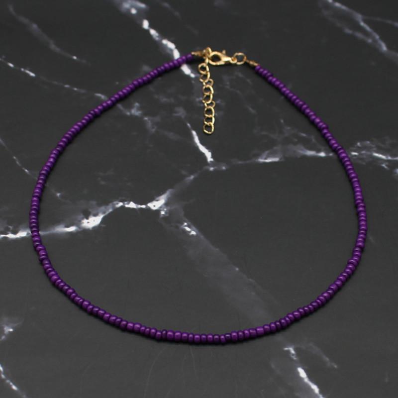 Bohemia Handmade Rainbow Seed Beads Simple Choker Necklace Women's Fashion Wild Sweet Colorful Collar Jewelry Gift