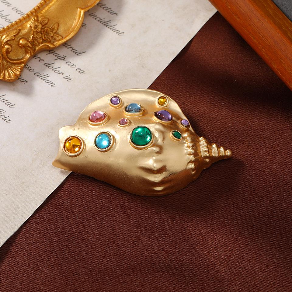 Vintage Damen Kreative Mittlere Seestern Muschel Perle Kristall Broschen Exquisite Klassische Dame Meerestier Strass Abzeichen Anstecknadel Geschenk