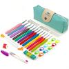 Ergonomic Handles Crochet Hooks Set 5/9/12Size with Storage Case Crochet Kit Soft Handles 2-8mm Crochet Needle Kit Beginners