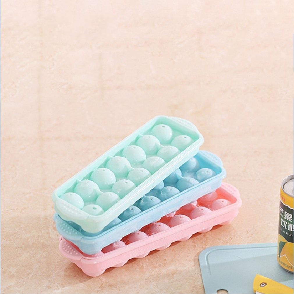 3D Round Balls Ice Plastic Molds DIY Cube Tray Silicone Molds for Whisky Juice Ice Ball Making Household Ice Mold with Cover