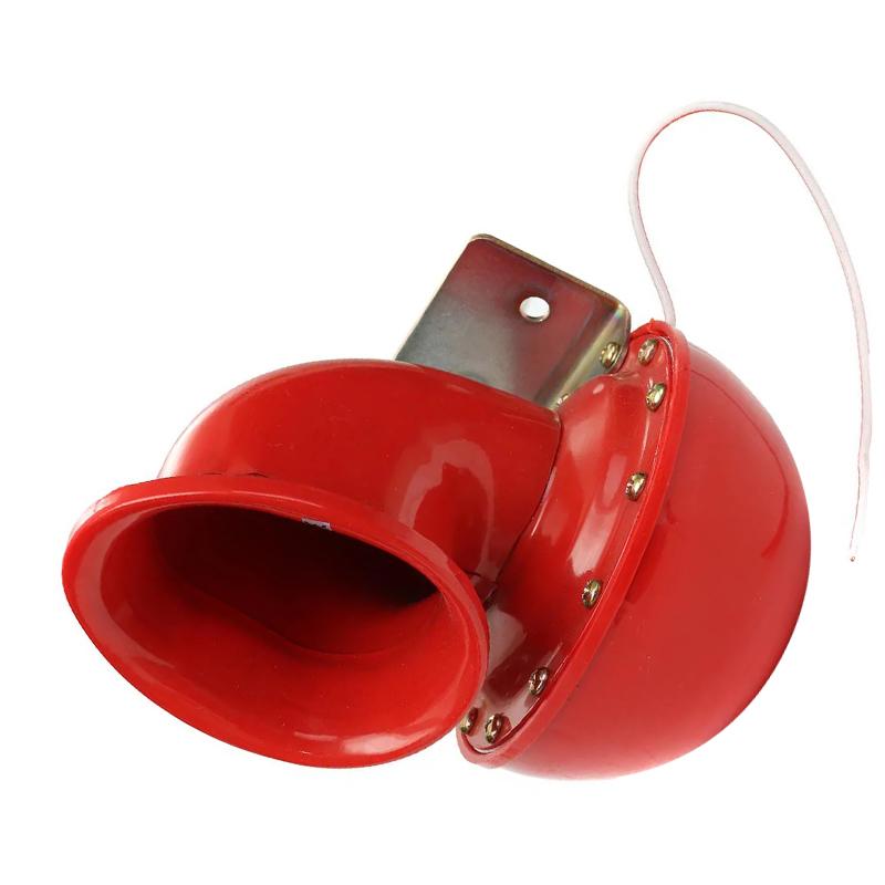 12V Car Horn 200db Red Horn Electric Bull Horn Cow Sound Metal Horn for Truck Train Boat Motorcycle Car Truck Boat Super Loud
