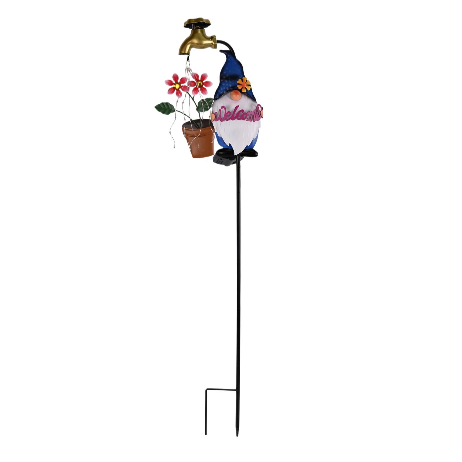 

Solar Powered Garden Stake Light with Decorative Flower Pot and Water Faucet Design for Outdoor Yard Patio Lawn Landscape Lighting one size