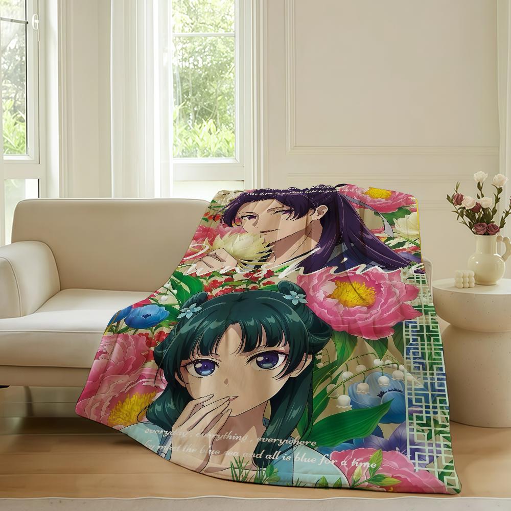 Anime The Apothecary Diaries Blanket For Sofa Office Bed Plane Travel Sleep Read Relax Camping Soft And Warm