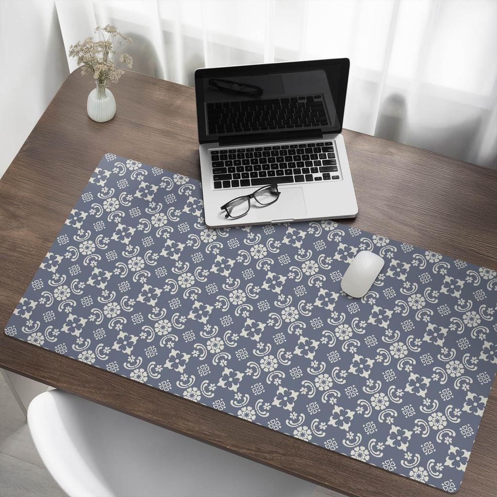 Protective Tabletop Mat for Company Office Floral Ornament 120X60 Cm