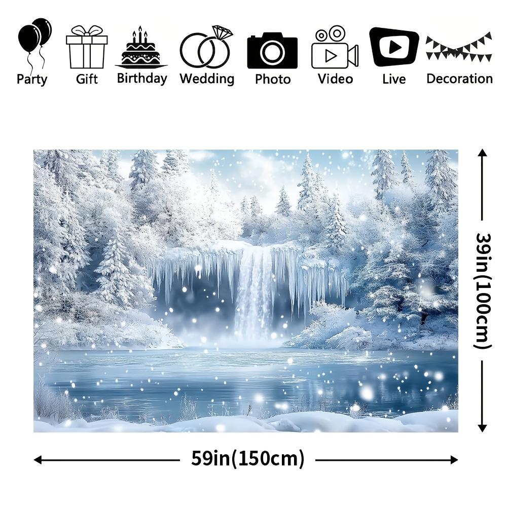 1Pcs Winter Wonderland Polyester Decoration Background Winter Backdrop Decorations For Photo Studio Photo Booth Christams Party