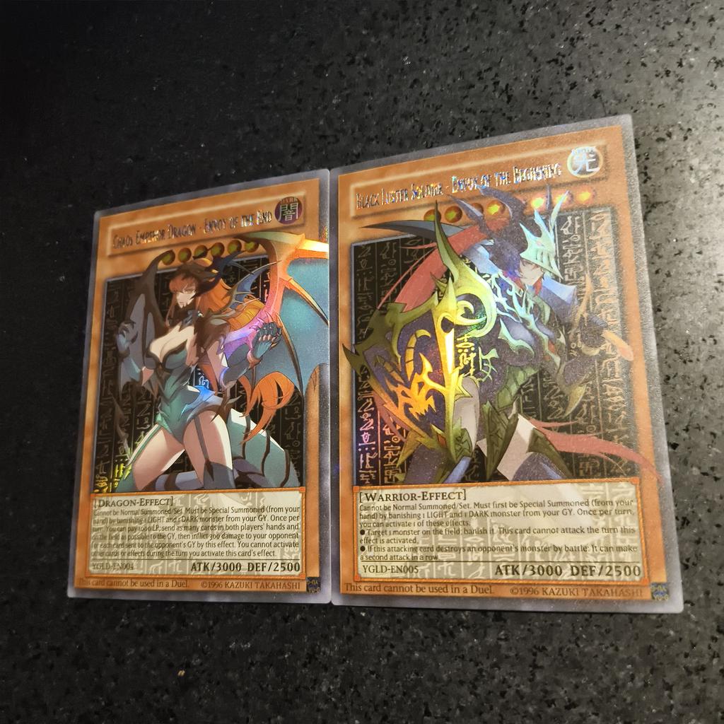 2 Stück/Set Yu-Gi-Oh! Schwarzer Luster Soldier DIY Selbstkontrolle Unterschrift Sammeln Handels Flash Card Anime Cartoon Originalserie Geschenk