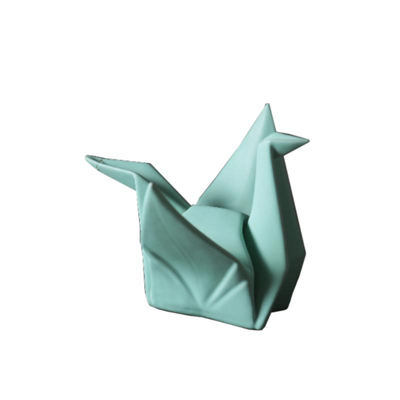 Creative Paper Cranes Ceramic Handicrafts Geometric Origami Sculptures Bird Swan Decorative Figurines Home Decoration