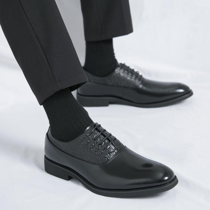 Men Dress Derbys Formal Business Leather Shoes Black Tuxedo Wedding Shoes Plus Size
