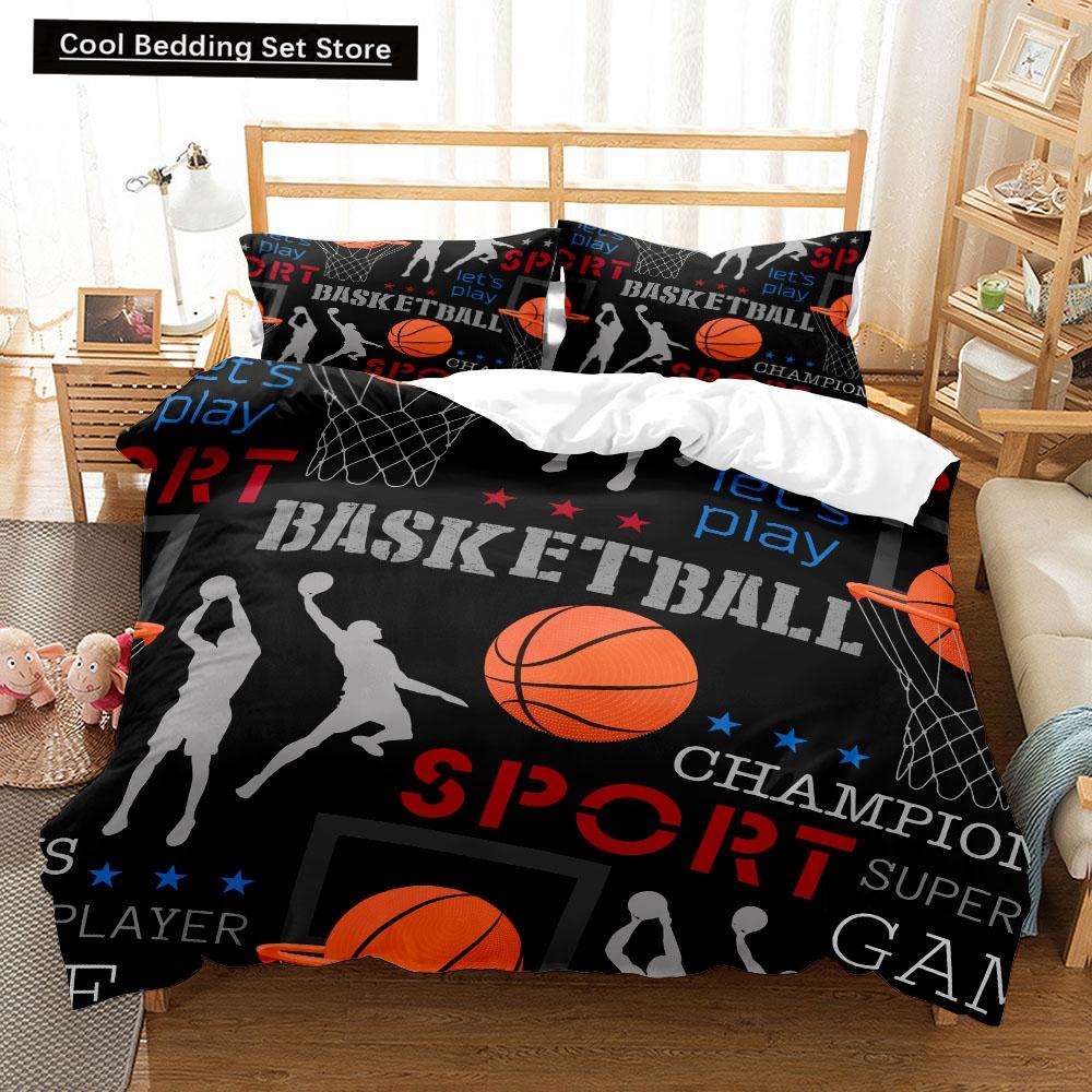 Fantastic 3D Print Basketball Duvet Cover Set Uk Single Double King US Twin Full Queen King Bed Linen Set Home Textiles Bedding