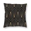 Gold And Black Art Square Pillowcase Polyester Linen Velvet Pattern Zip Decor Pillow Case Sofa Seater Cushion Cover