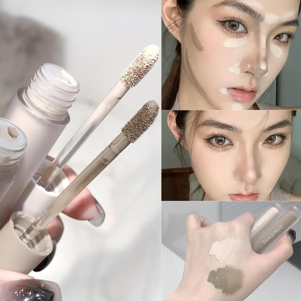 Dual-Tone Liquid Contour Stick for All Skin Tones, Matte Finish, Waterproof and Sweatproof, Lightweight Concealer for Natural Look