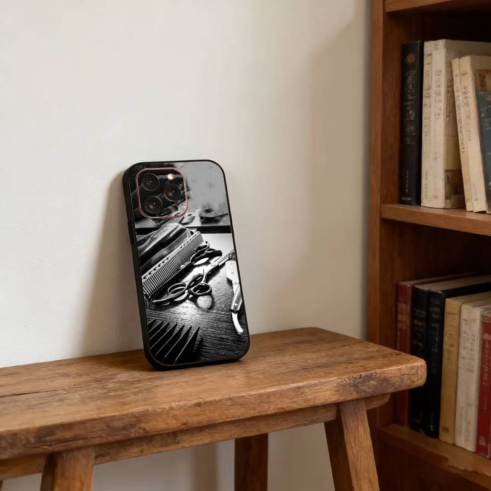 

Barber Shop Stylist Phone Case For iPhone 17, 16,15,14,13,12,11 Plus,Pro Max, Others Soft Black Cover iPhone17