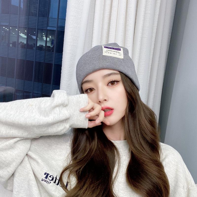 Autumn and Winter Warm Ear Protection Knitted Hat Women's Versatile Candy Color High Density Wool Hat Men's Hat