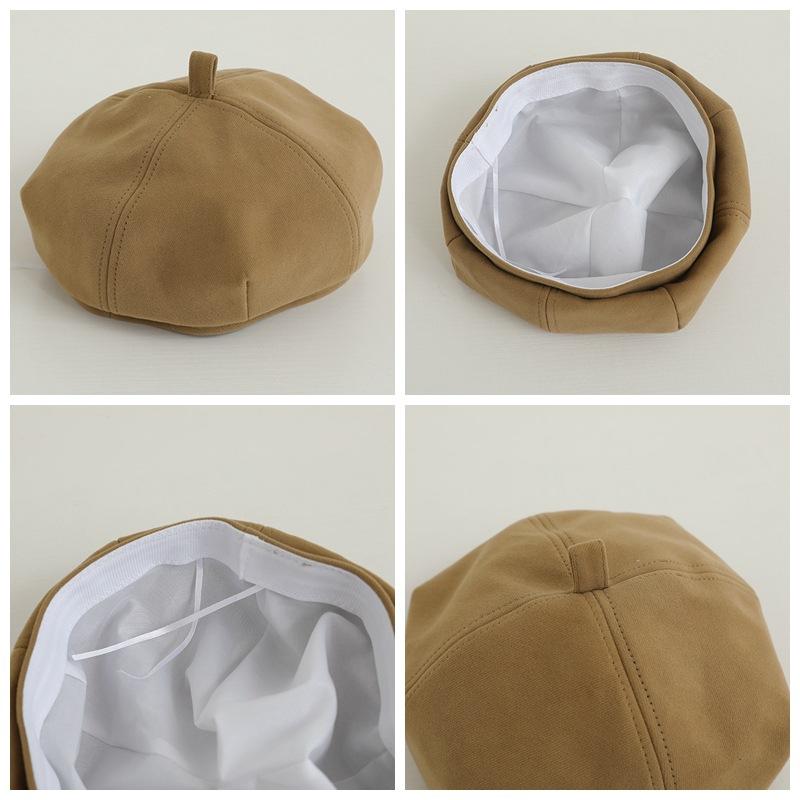Solid Color Fashion Baby Beret Hat Spring Autumn Kids Octagonal Berets Street Toddler Girls Artist Painter Cap