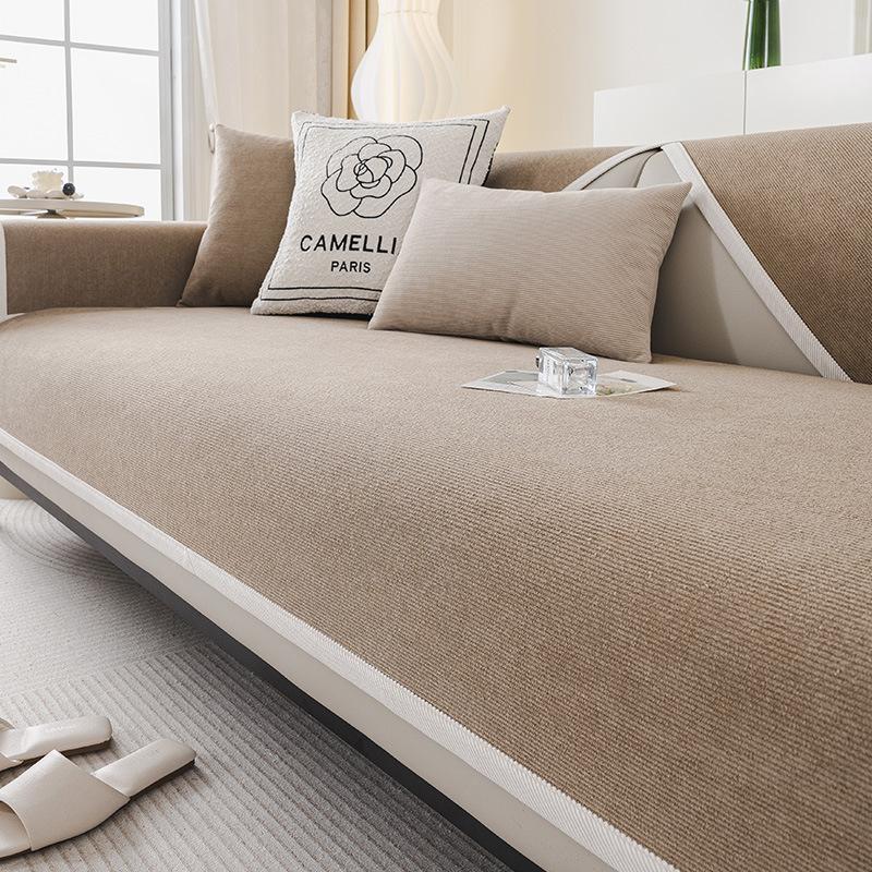 Vanntett Urinsikker Sofapute, Universell for Alle Årstider, Sklisikker, Avansert Følelse, Ensfarvet Fransk Nytt Sofatrekk Dekkstoff