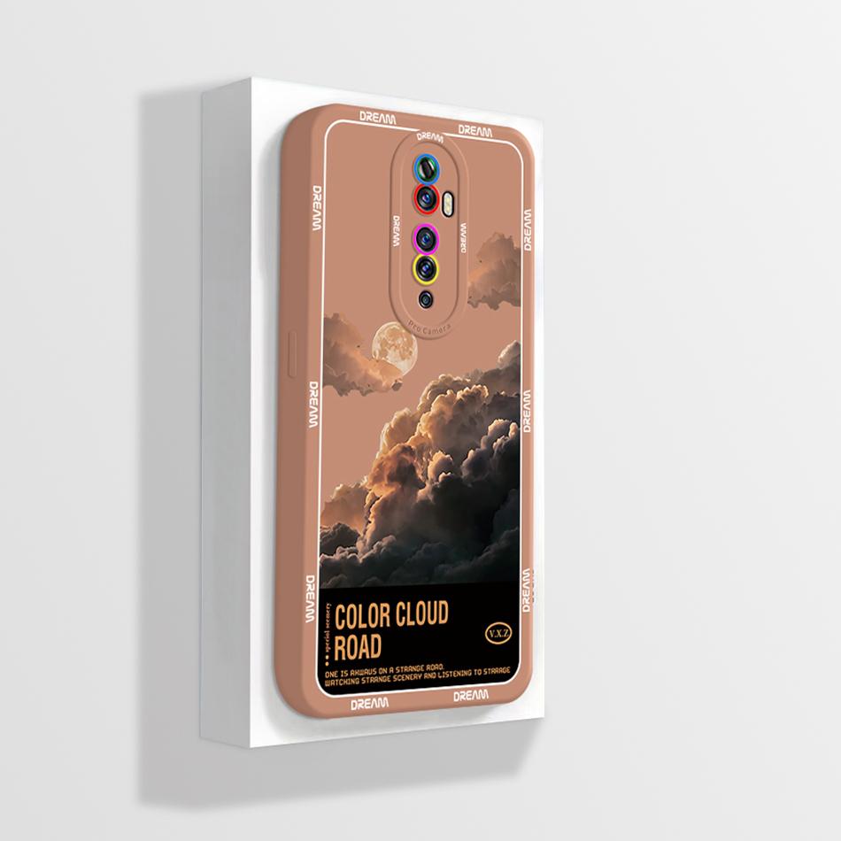 Quadratische Flüssigsilikonhülle für OPPO Reno 2 Reno2 2Z 2F Z F Linsenschutz Stoßfest Weiche Handyhüllen Rückseite Reno2F Reno2Z