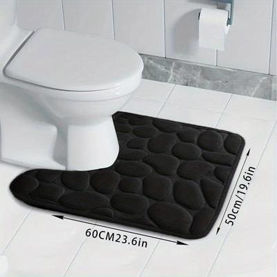 Tappetino assorbente per WC in flanella spessa 50 cm a forma di U per il bagno