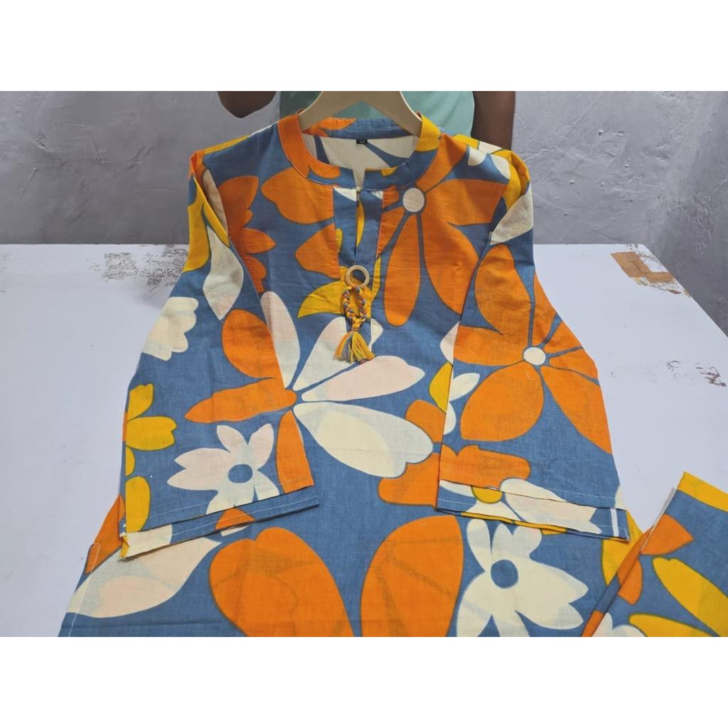 Multicolor Flower Printed Kurti Palazzo Set Indian Women Casual Wear Kurta Set