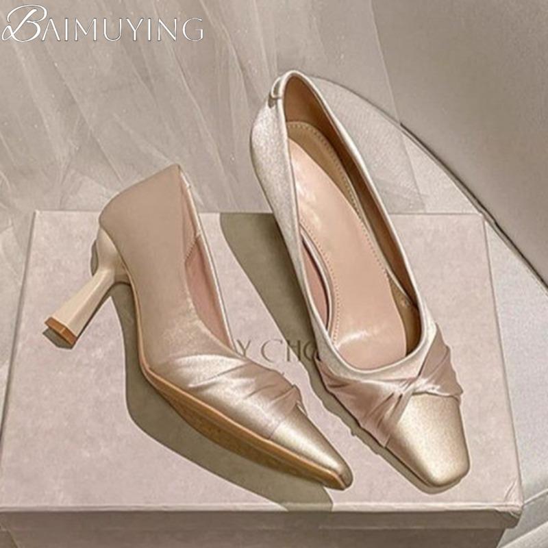Fashion Square Toe High Heels Shoes Women Sandals Marie Janes Summer 2025 Trend Shallow Elegant Dress Wedding Shoes Casual Pumps Mujer