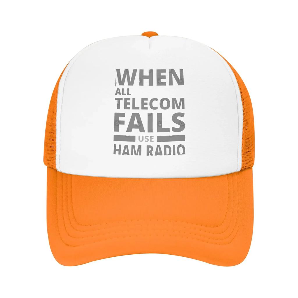 Ham Radio Operator Never Let You Down Foam Trucker Hats Men Women Summer Cooling Mesh Baseball Cap Casual Sun Hat Adjustbale