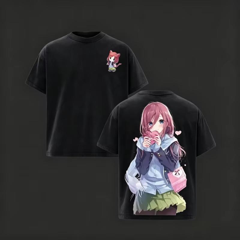 Nakano Miku The Quintessential Quintuplets Unisex Vintage Washed Casual Cotton Harajuku Style Comfortable Unisex And Unisex TShirt