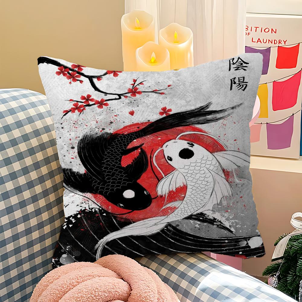 Koi Fisch Ahorn Design Kissenbezug Glückliche Herbsternte Dekoration Feiertagsdekoration Kissenbezug