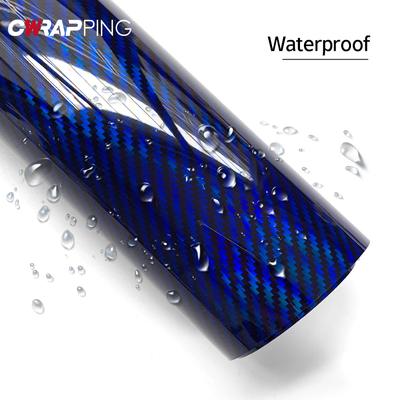 Carbon Fiber Vinyl Film High Gloss Laser Blue Motorcycle DIY Wrap Foil Decorate Stickers for Car Motorcycle Body Accessories