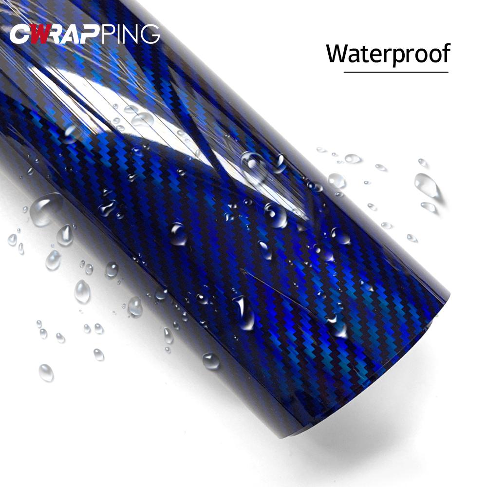 Kohlefaser Vinyl Folie Hochglanz Laser Blau Motorrad DIY Wrap Folie Dekorieren Aufkleber für Auto Motorrad Karosserie Zubehör
