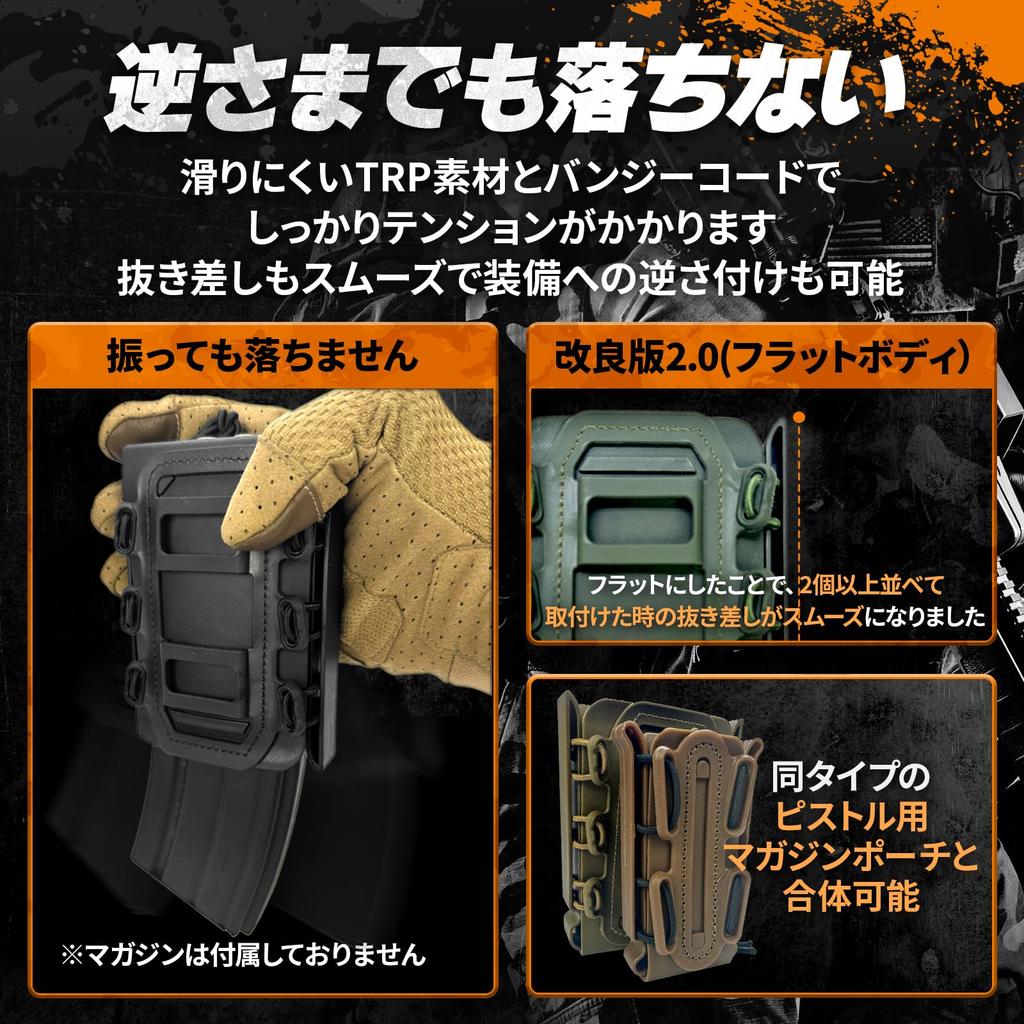 MILQUEST Magazine Pouch, Fits M4, AK, P90, SCAR, and More, MOLLE Belt Compatible, Airsoft Softshell, Scorpion Style (Black)