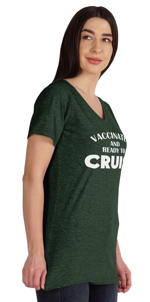 Inkmeso Vaccinated And Ready To Cruise Funny Pro-Vaccine Crew Neck T-shirt For