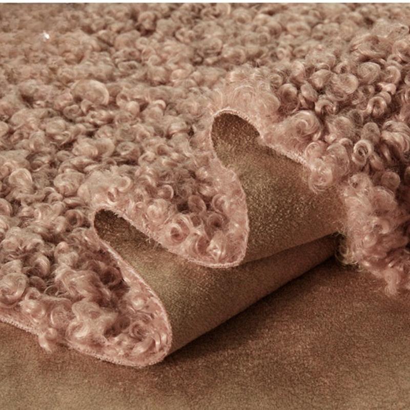 Suede Velvet Composite Lamb Wool Fabric Winter Thickening Warm for Diy Sewing Clothing  Wholesale Cloth