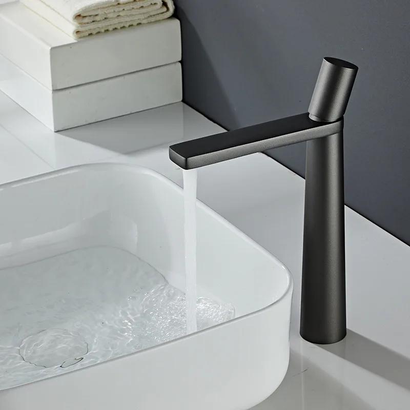 White Bathroom Sink Faucet Brush Gold Cold Hot WashBasin Vessel Mixer Tap Single Handle Brass Matt Black Luxury