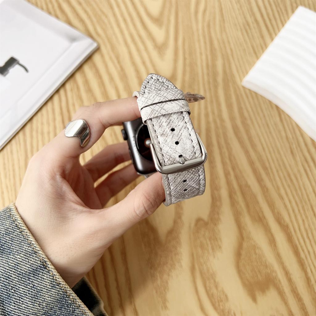 Watch Bands For Apple Watch Series 10 Ultra 9 8 7 SE 6 5 4 3 2 1 46mm 49mm 45mm 44mm 42mm Leather Wrist Strap with Steel Buckle