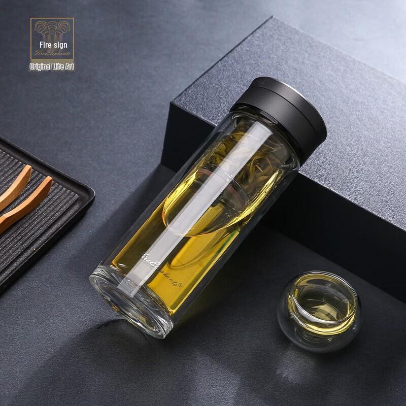 Huo Xiang Di Fan Xi Glass Tea Infuser Insulated Cup 280ML