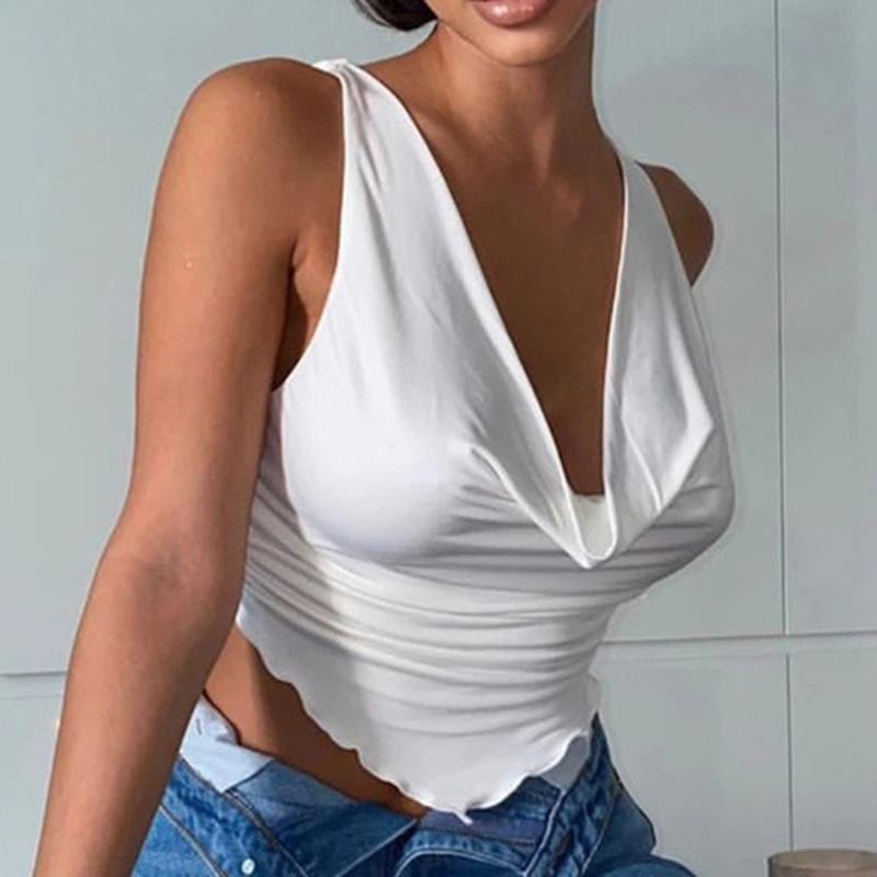 Solid Color V-neck Wrapped Women's Vest Camisole Tops