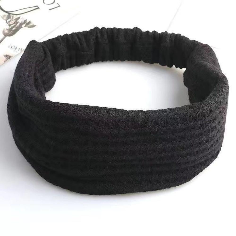 Knitted Wide Headbands Solid Color Hair Hoop Korean Style Lace Hairbands Non Slip Headwear Girls Wide Side Head Wrap Gifts