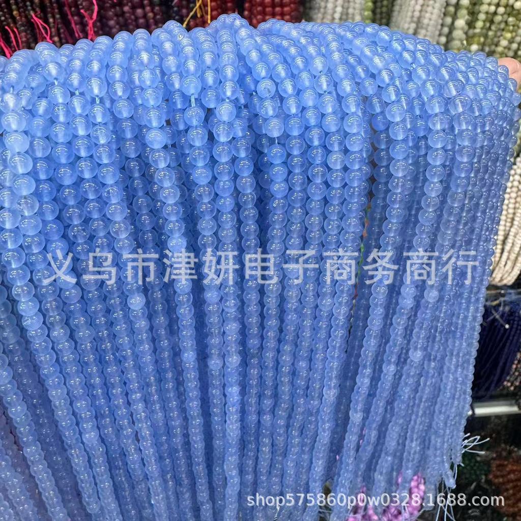 4mm Ice Transparent Aquamarine Round Beads for DIY Jewelry Accessories