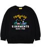 UNION GARMENTS [Fleece-Lined] Have Fun Oversized Sweatshirt Black
