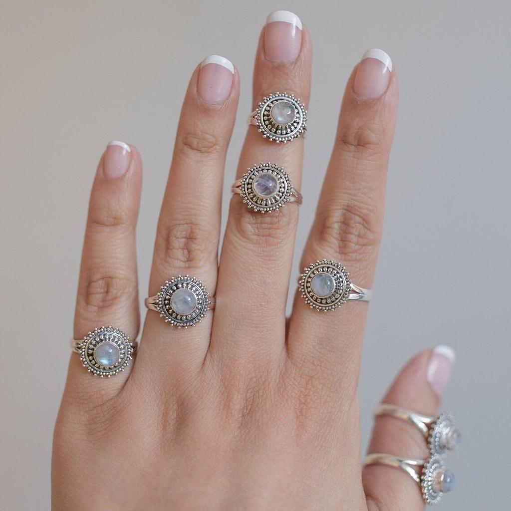 Five Finger Baguette Birthstone Ring by Sunrise Jewelrs • Best Friend Gift • Anniversary Gift • Adjustable Personalized Gemstone Ring •