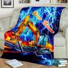 1PC Custom Name Electric Excavator Thunderstorm Flannel Blankets Patterns Throw Blanket All-Season Soft Gift for Couch, Bed, Camping Gifts