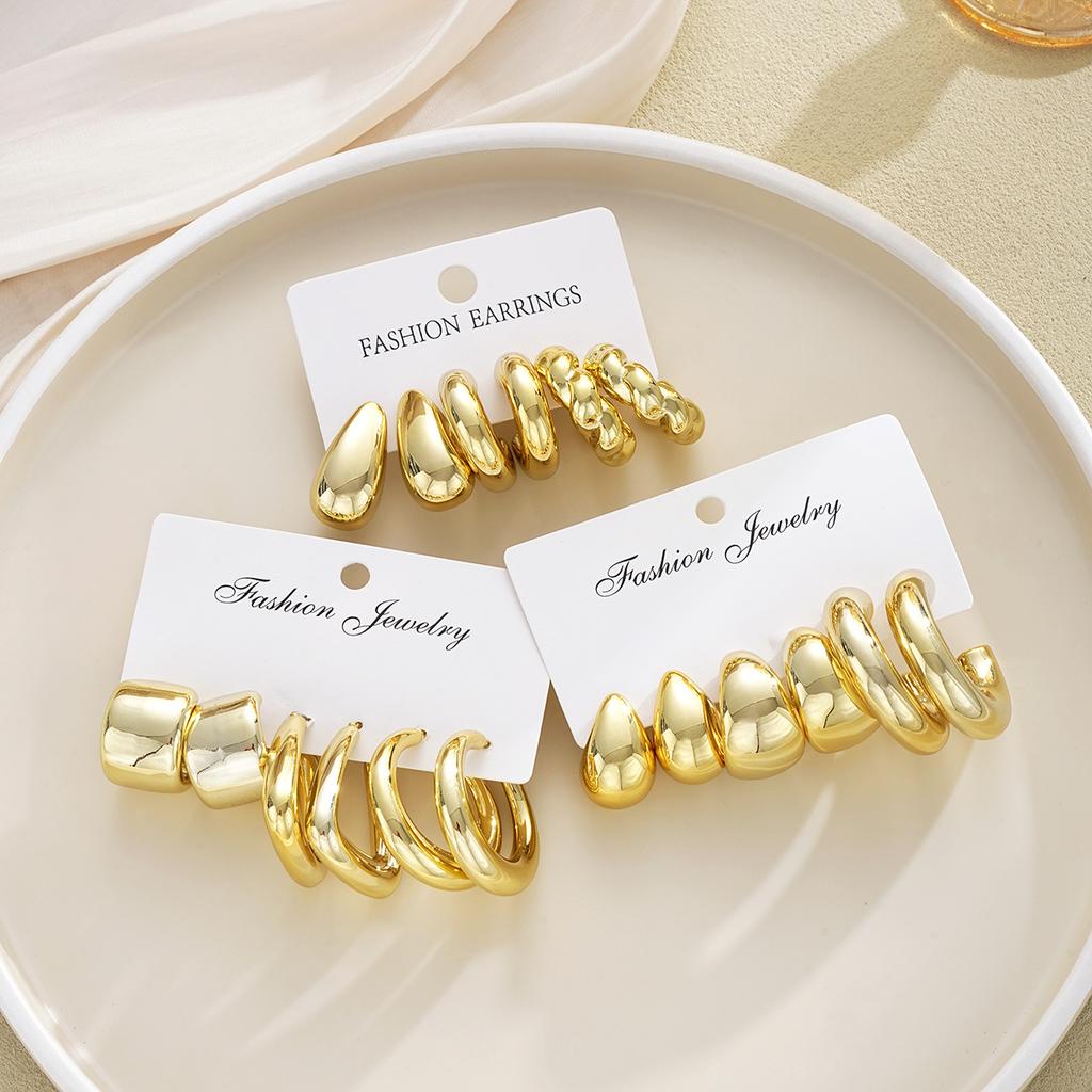 17KM 18-Piece Women's Earring Set Simple Elegant Vintage Luxurious Teardrop-Shaped Earring Set  Exaggerated Earrings Elegant and Versatile