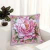 Elegant Pink Peony Floral Throw Pillow Cover, Soft Watercolor Style Peony Print Decorative Cushion For Living Room Sofa Couch