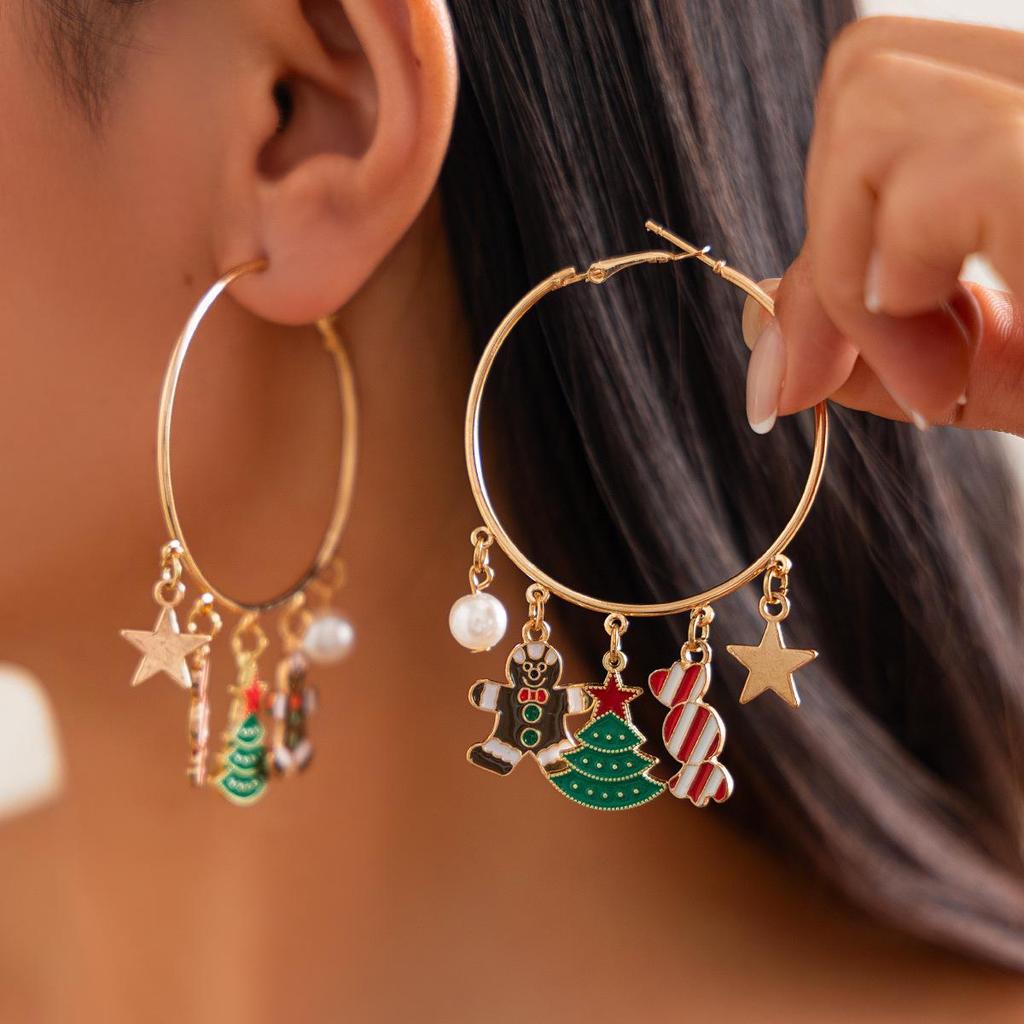Christmas Fashion Bell & Tree Necklace Set - European & American Light Luxury Style