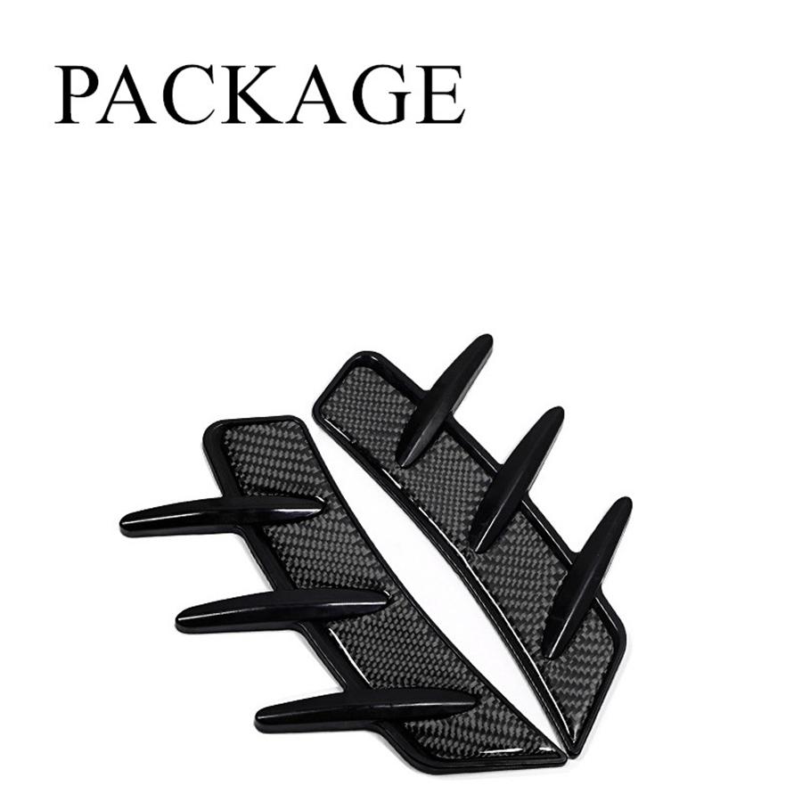 Carbon Fiber Look Car Front Fender Side Air Vent Cover Trim Shark Gills Stickers