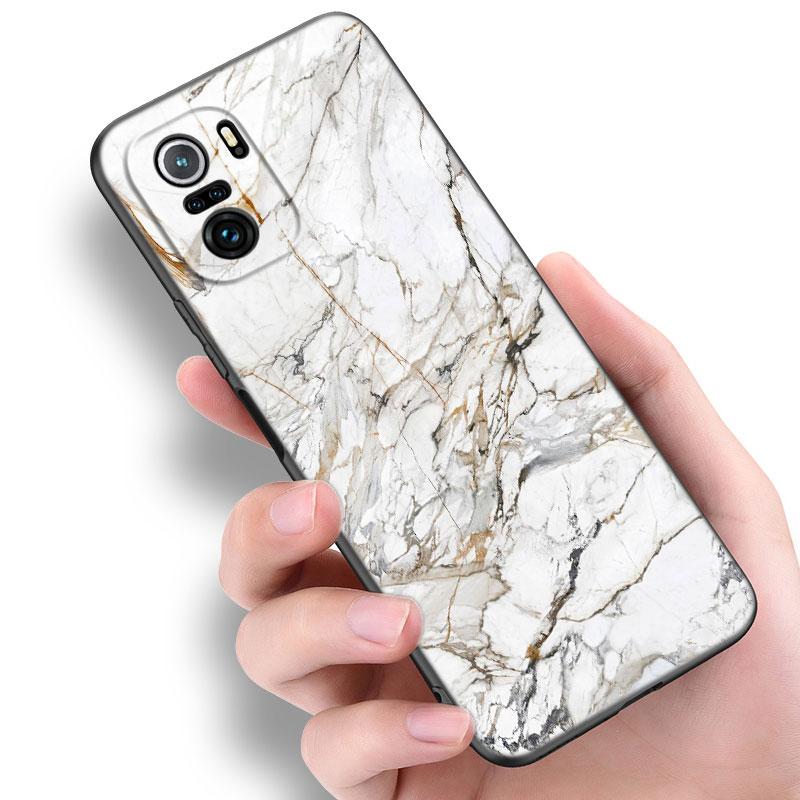 Black and White Marble Phone Case For Xiaomi Redmi Note 5 6 9T K20 K40 K50 Pro 7A 8A 9A 9C 9i 10A 10C A1 S2 Soft TPU Black Cover